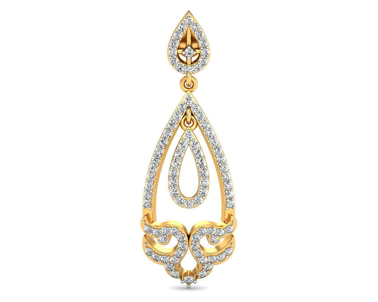Ekvira Long Diamond Danglers - Jewelslane
