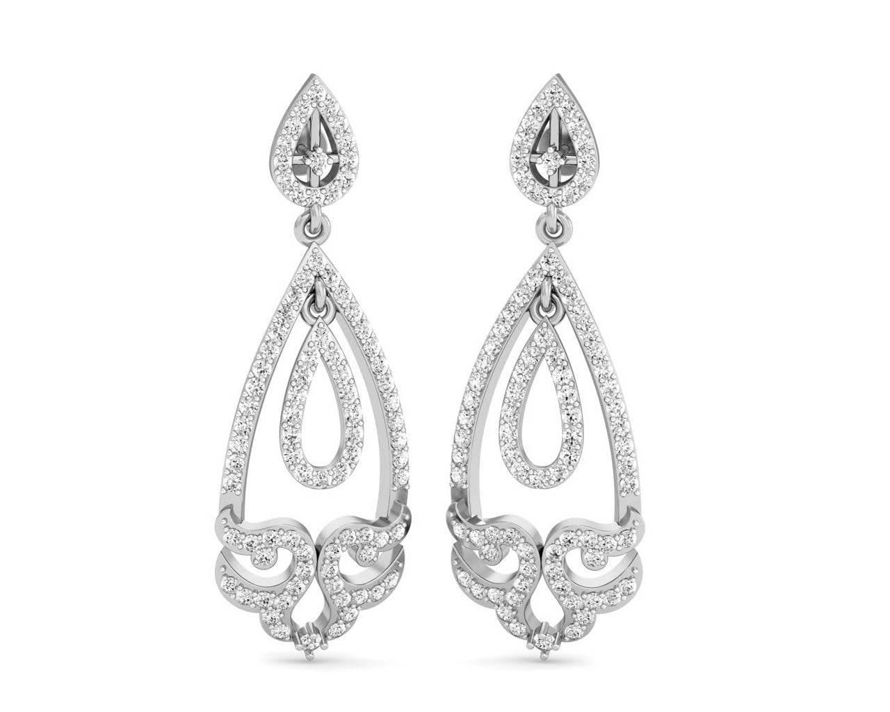 Ekvira Long Diamond Danglers - Jewelslane