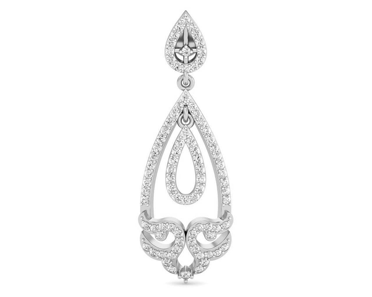 Ekvira Long Diamond Danglers - Jewelslane