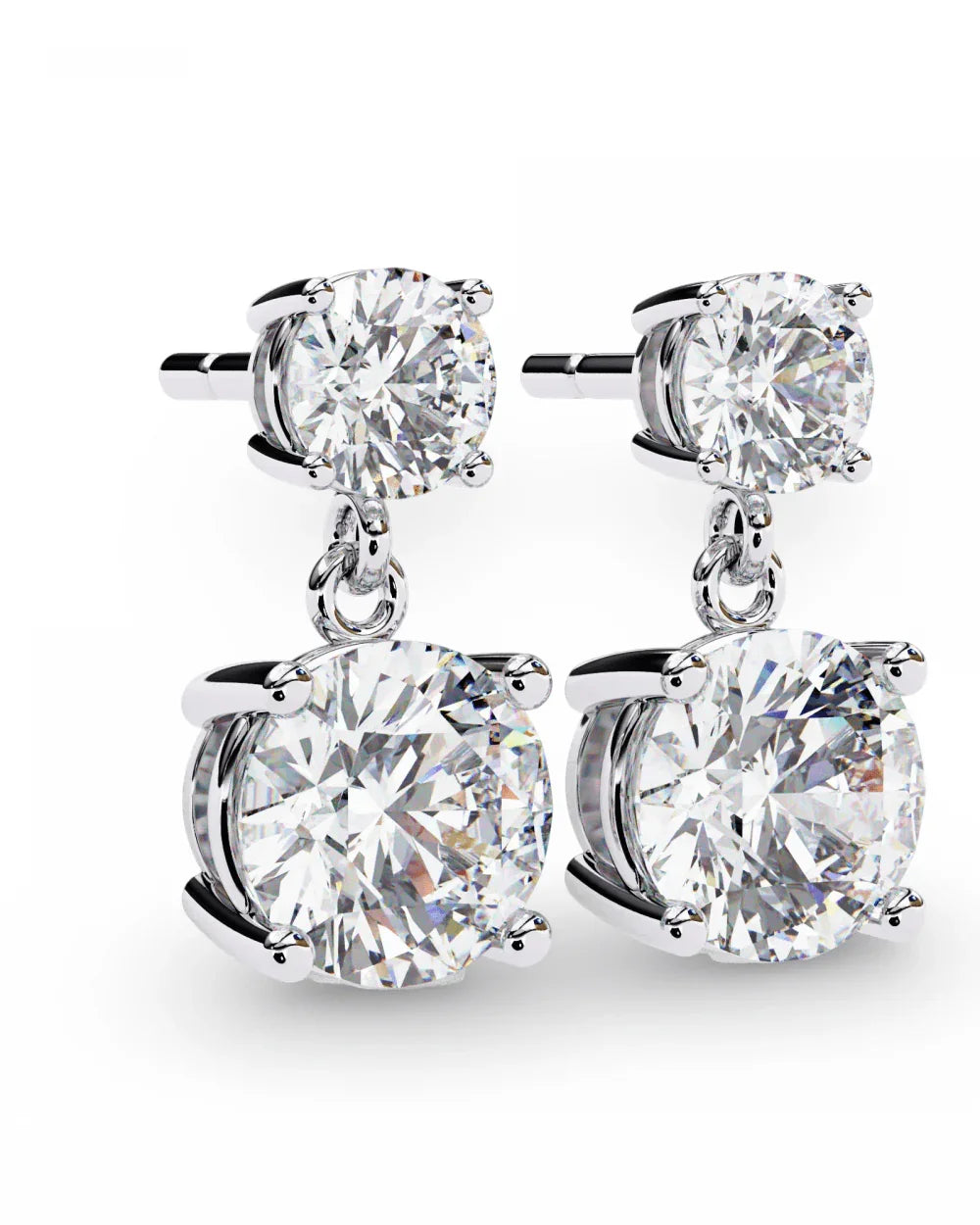 Elena Lab Diamond Solitaire Drop Earrings in Gold - Jewelslane