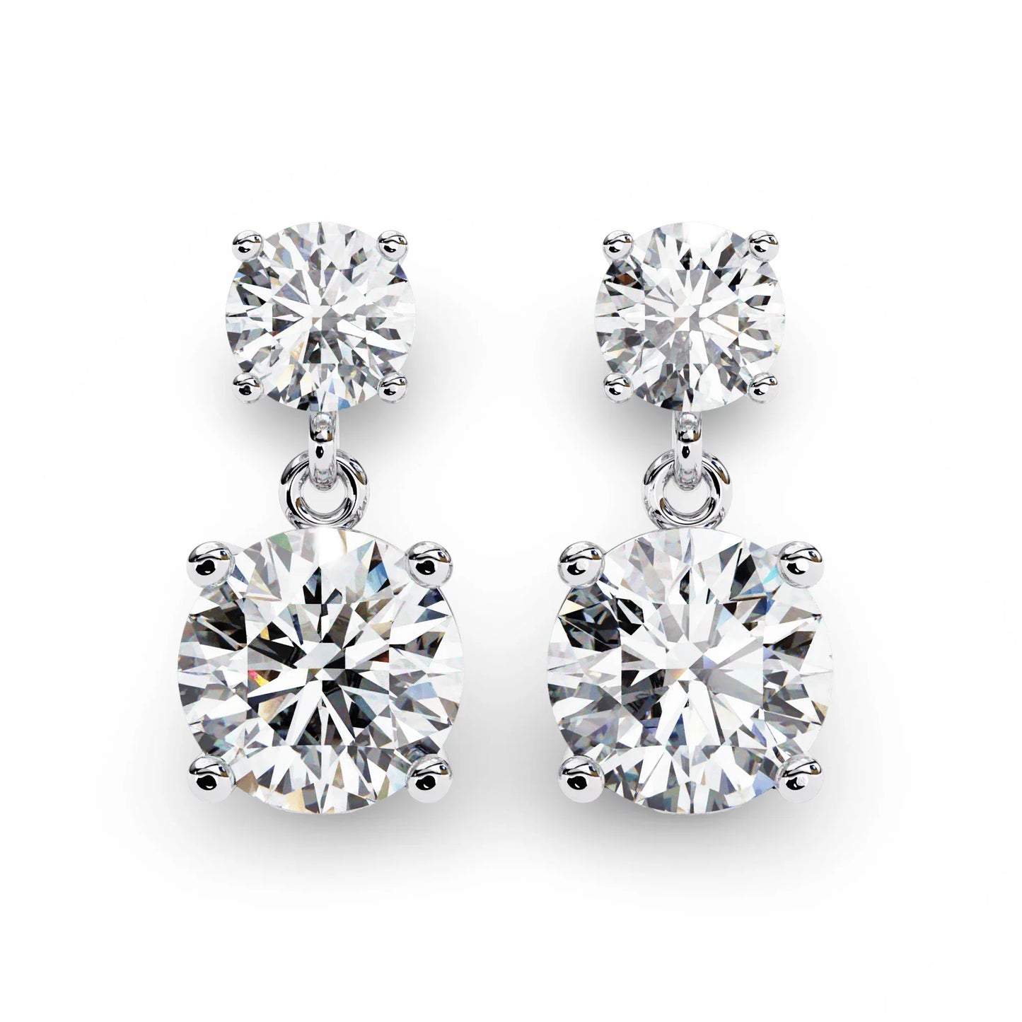 Elena Lab Diamond Solitaire Drop Earrings in Gold - Jewelslane