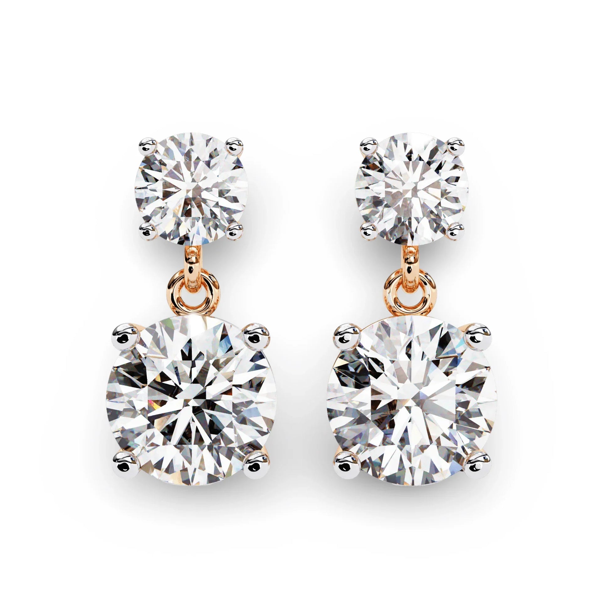 Elena Lab Diamond Solitaire Drop Earrings in Gold - Jewelslane
