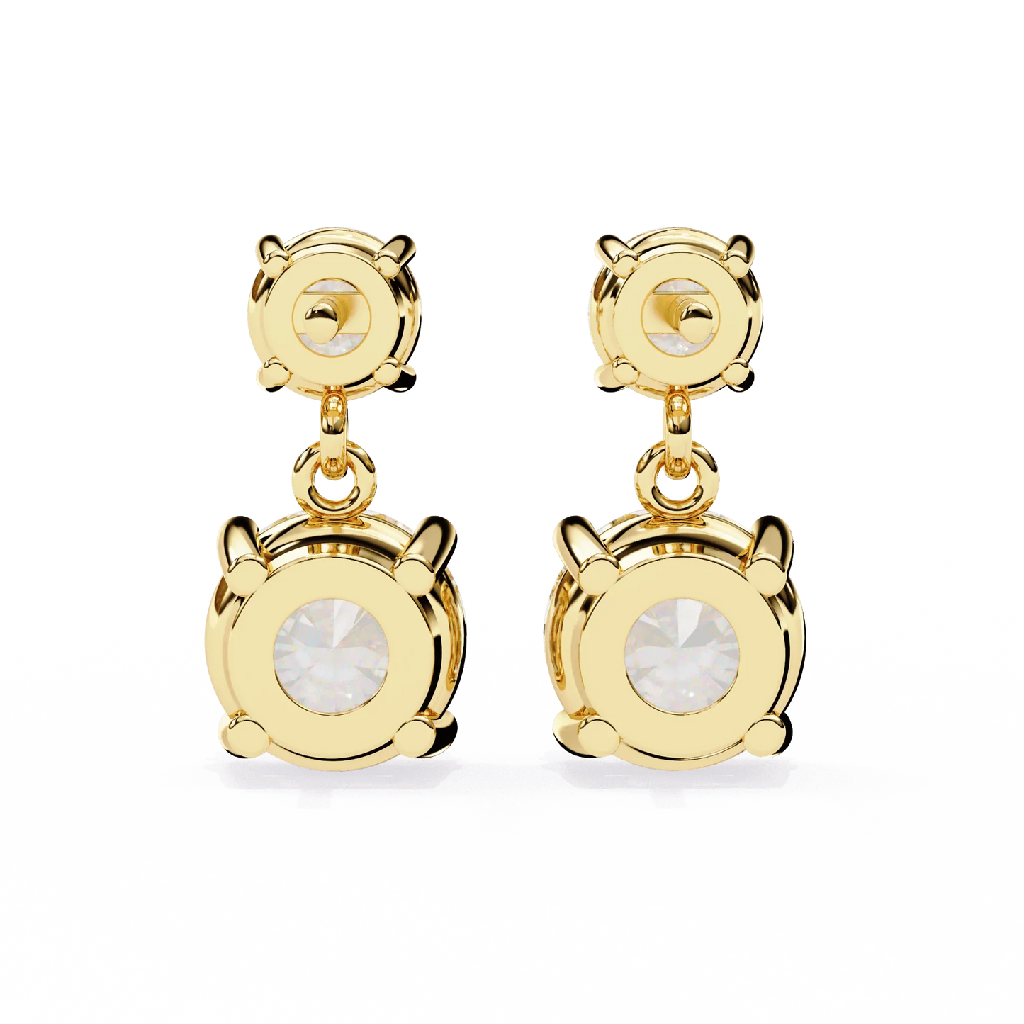 Elena Lab Diamond Solitaire Drop Earrings in Gold - Jewelslane
