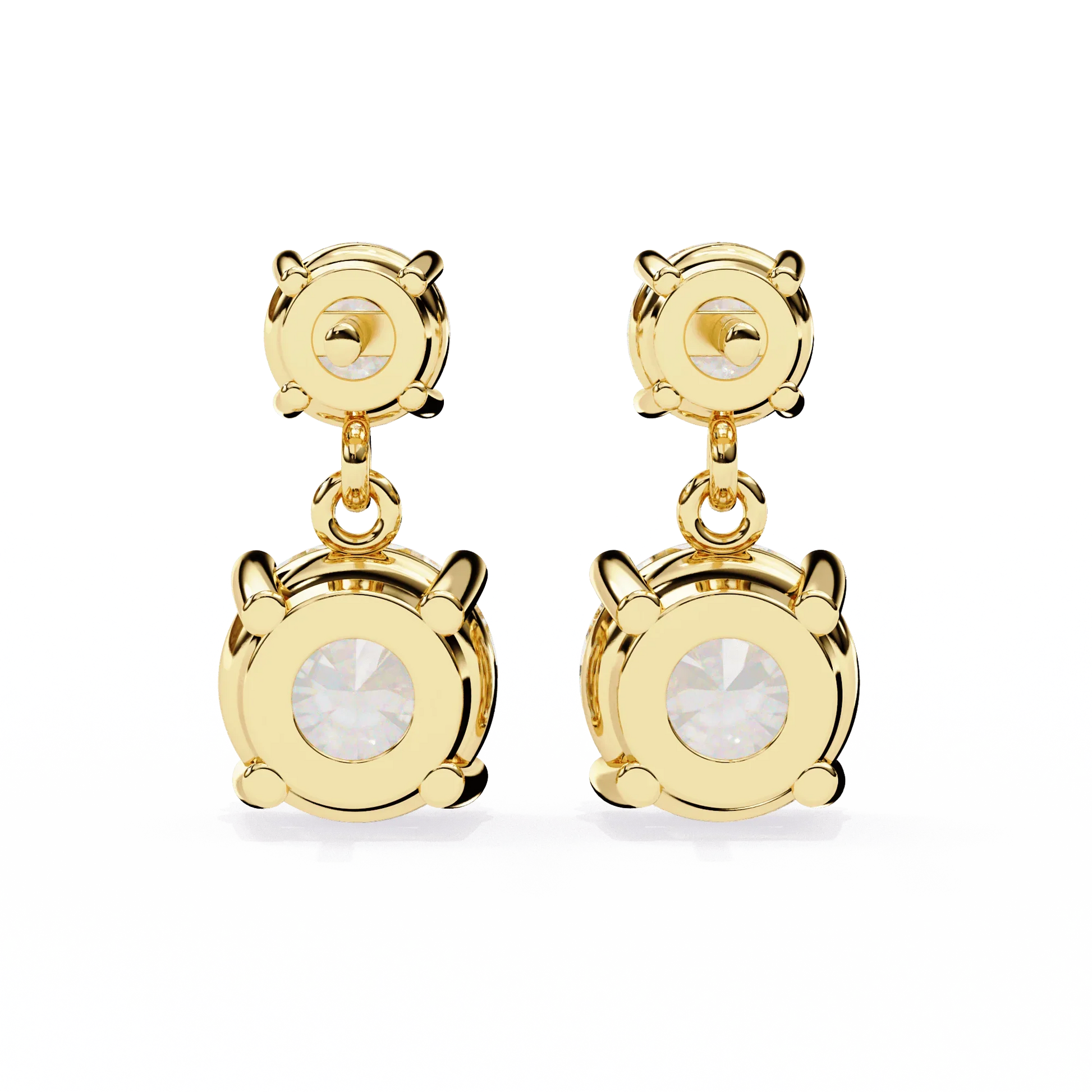 Elena Lab Diamond Solitaire Drop Earrings in Gold - Jewelslane