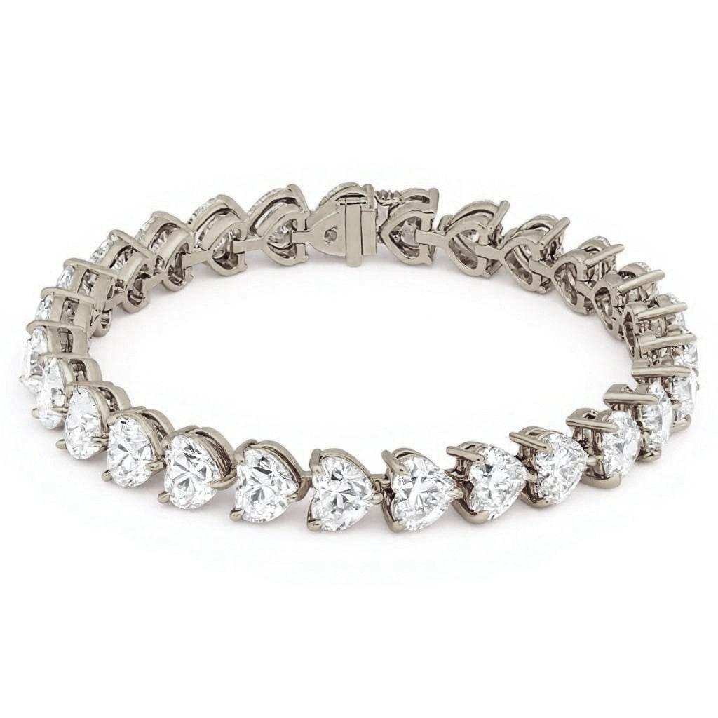Elise Heart Shape Lab Grown Diamonds Tennis Bracelet - Jewelslane