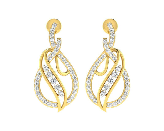 Eliza Diamond Earrings in Gold - Jewelslane