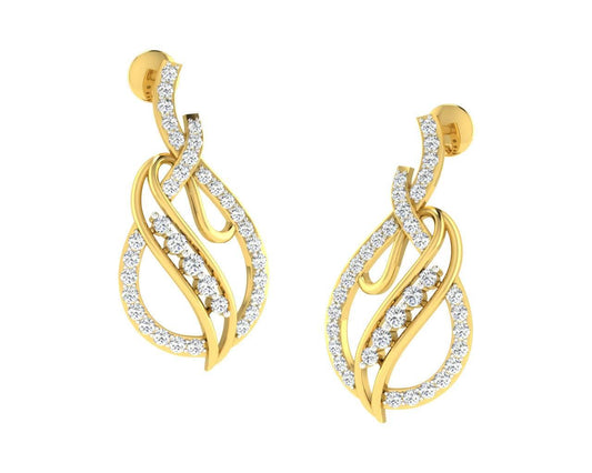 Eliza Diamond Earrings in Gold - Jewelslane