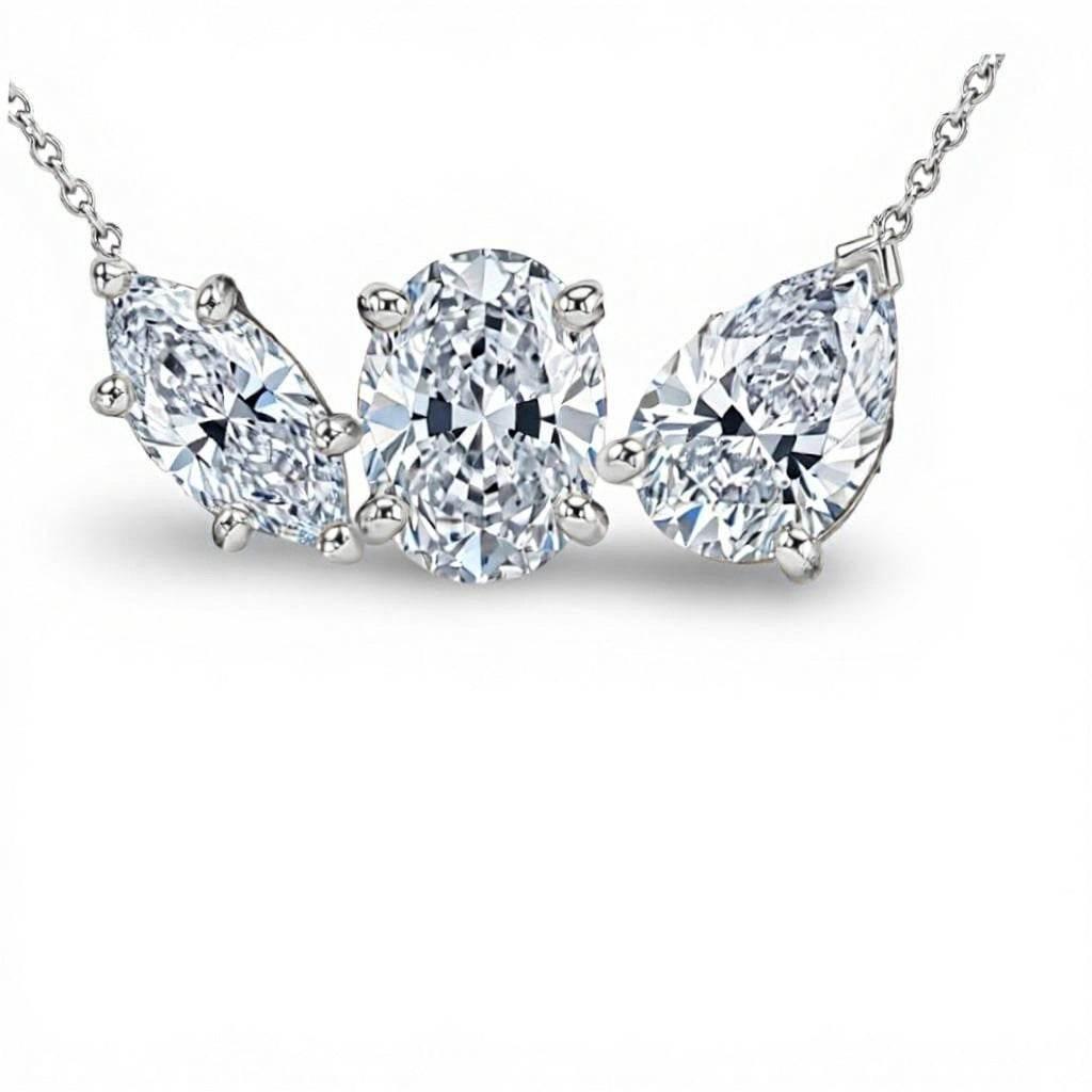 Emani Fancy Shape Solitaire Diamond Pendant Necklace - Jewelslane