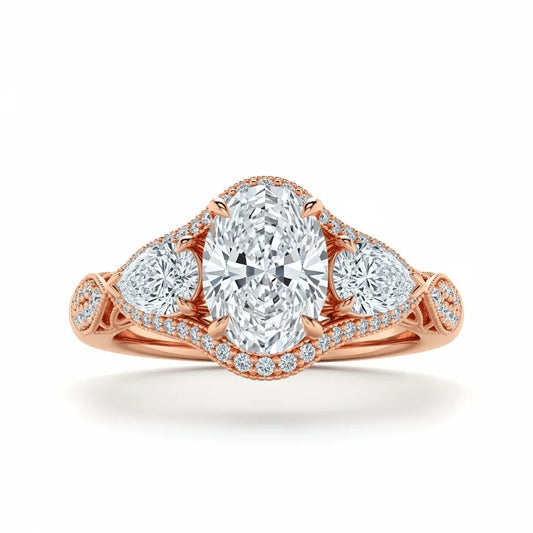 Emani Oval Shape Diamond solitaire Ring - Jewelslane