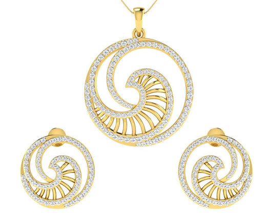 Emel Diamond Earrings & Pendant Set - Jewelslane
