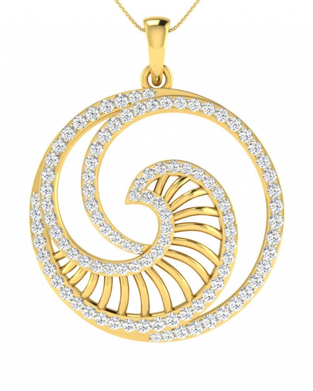 Emel Diamond Pendant In Gold - Jewelslane