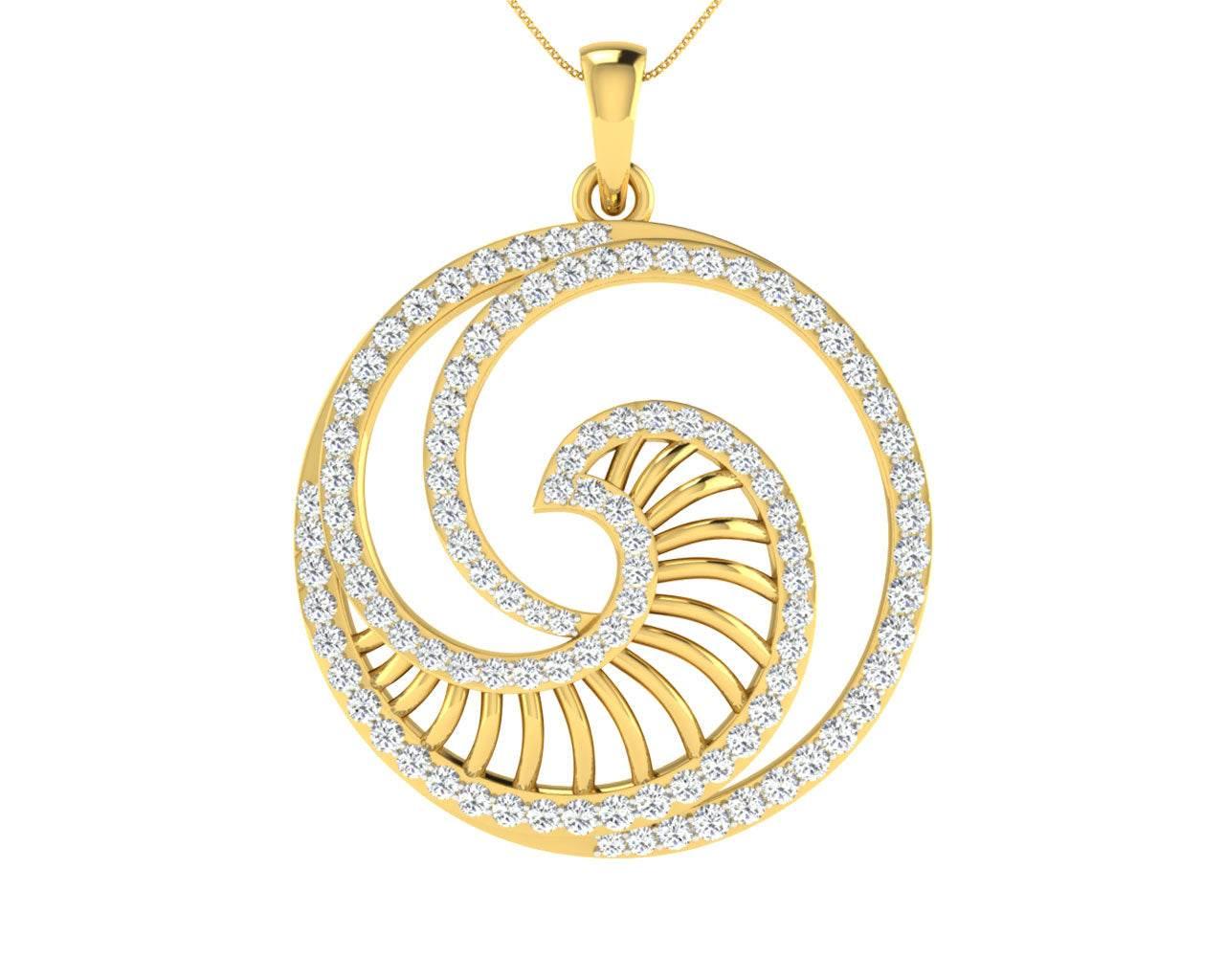 Emel Diamond Pendant In Gold - Jewelslane