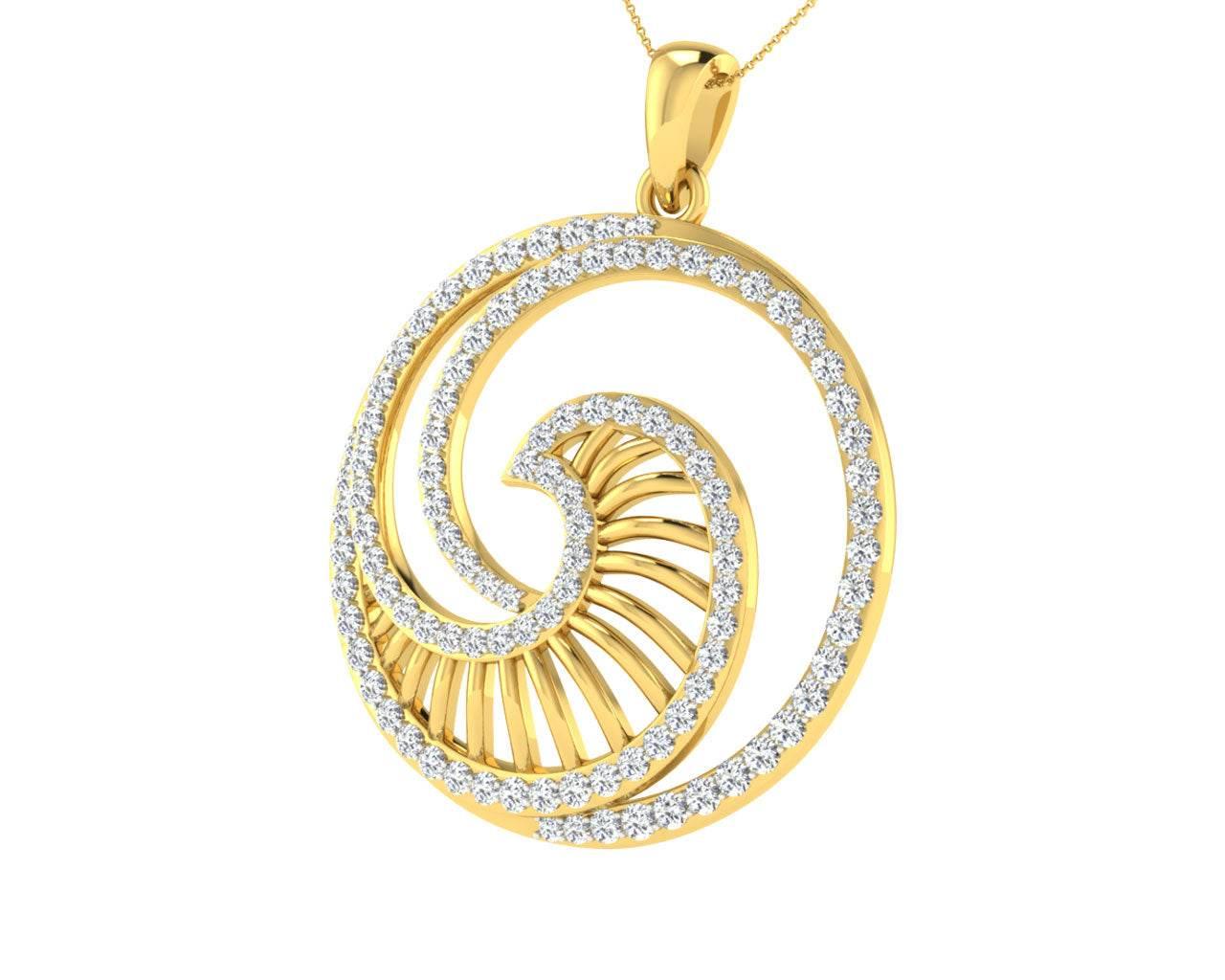 Emel Diamond Pendant In Gold - Jewelslane