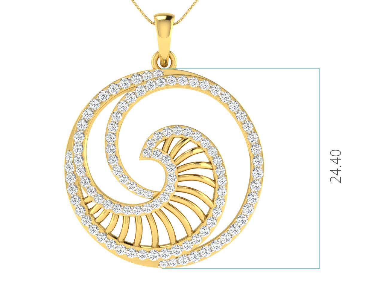 Emel Diamond Pendant In Gold - Jewelslane
