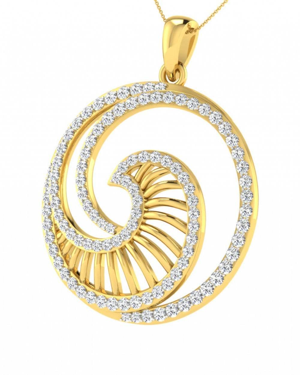 Emel Diamond Pendant In Gold - Jewelslane