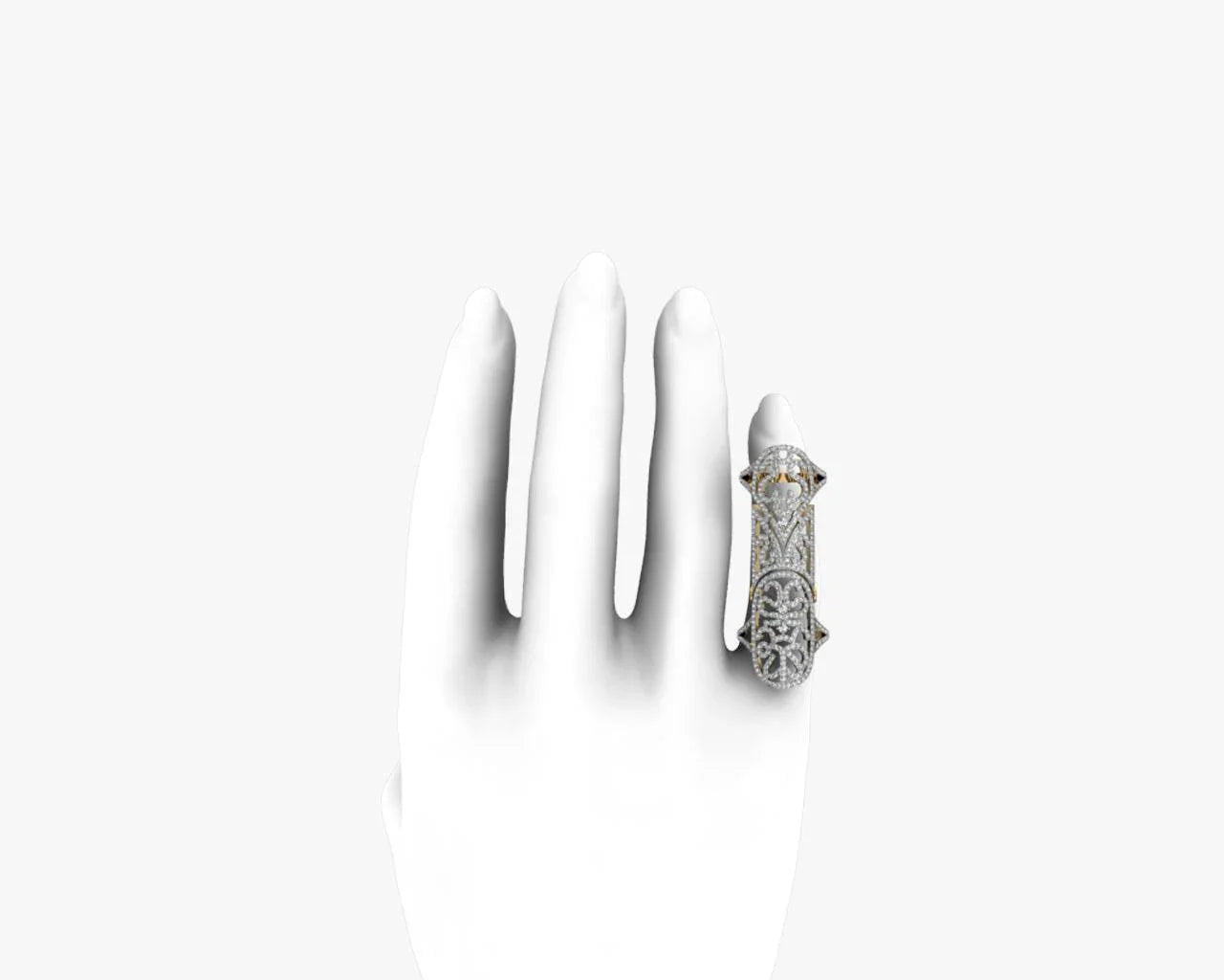 Exotic Diamond Full Finger Ring - Jewelslane
