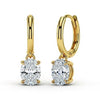 Fara Oval Shape Lab Diamond Solitaire Hoops Earrings - Jewelslane
