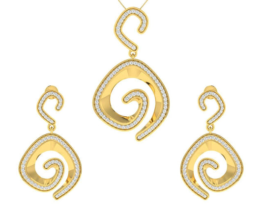 Faren Diamond Pendant Set in Gold - Jewelslane