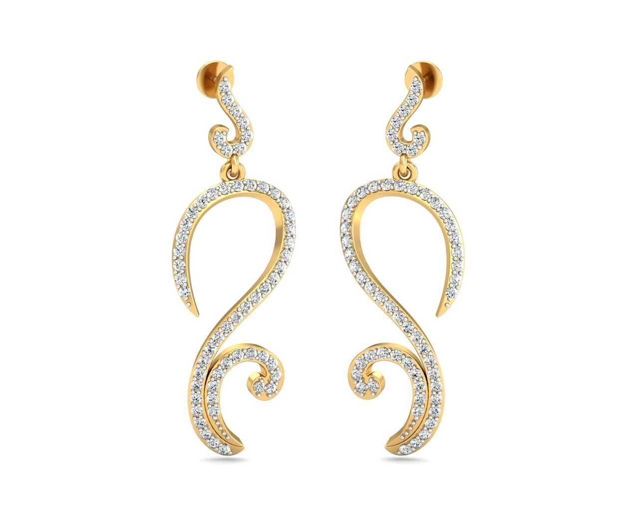Farrah Long Diamond Earrings - Jewelslane