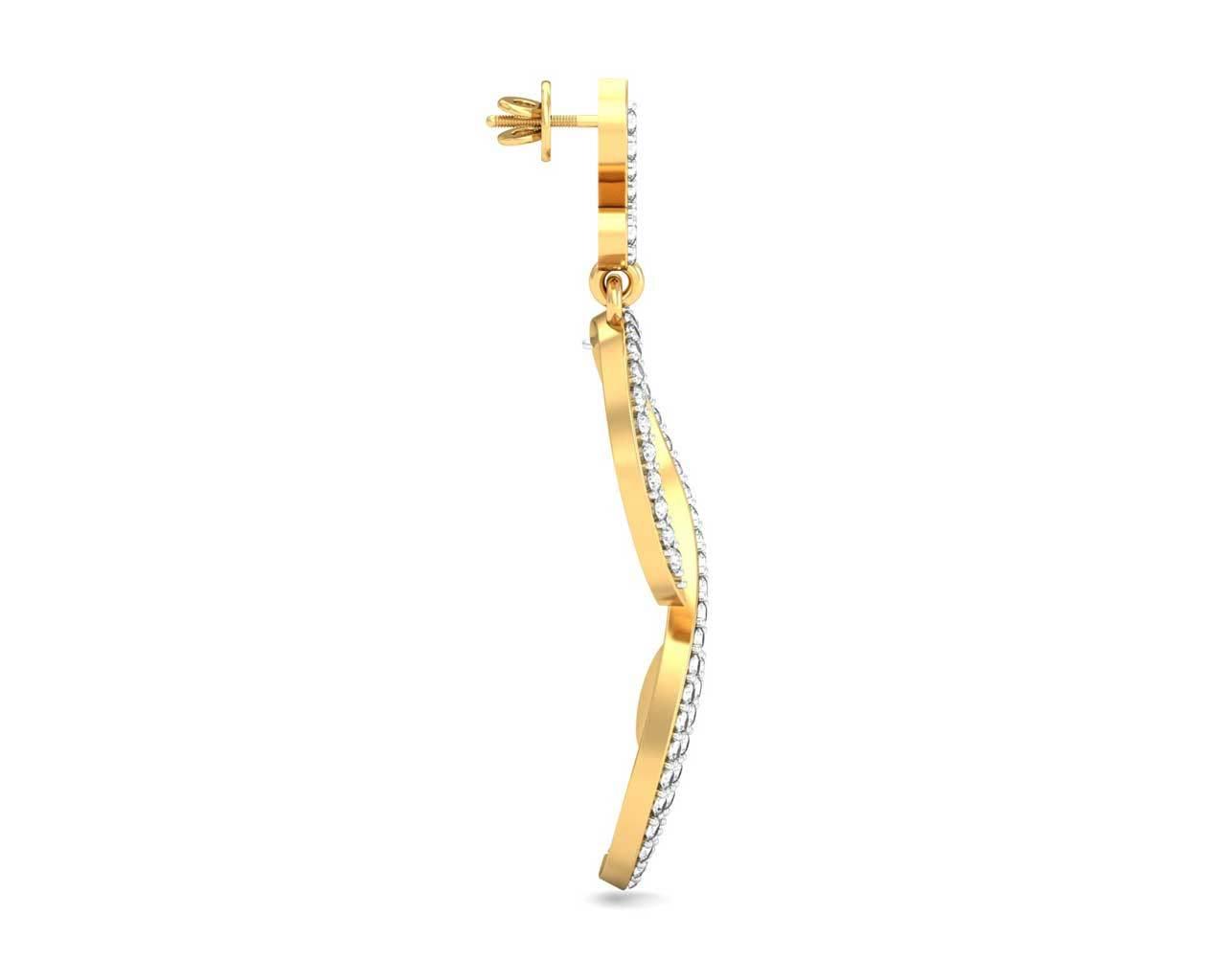 Farrah Long Diamond Earrings - Jewelslane