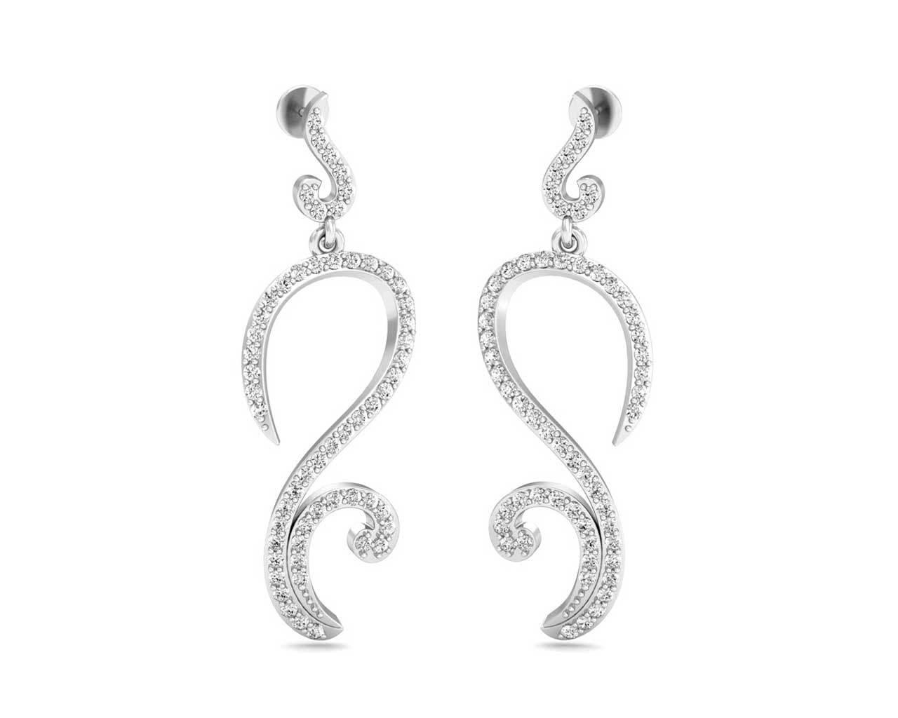 Farrah Long Diamond Earrings - Jewelslane