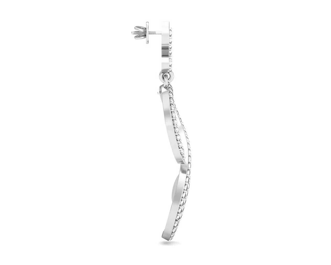 Farrah Long Diamond Earrings - Jewelslane