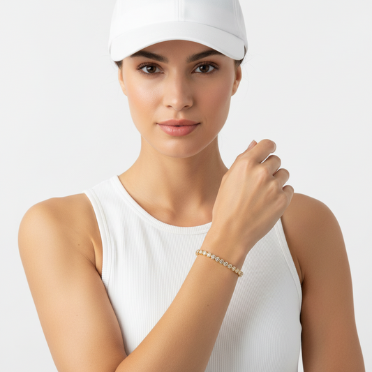 Diamond tennis bracelet in gold