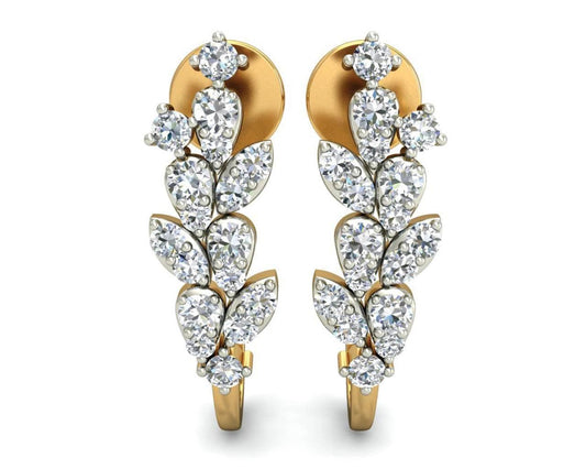 Femi Diamond Half Bali earrings in gold - Jewelslane