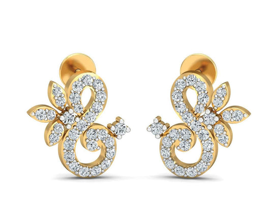 Fen Diamond Earrings In Gold - Jewelslane