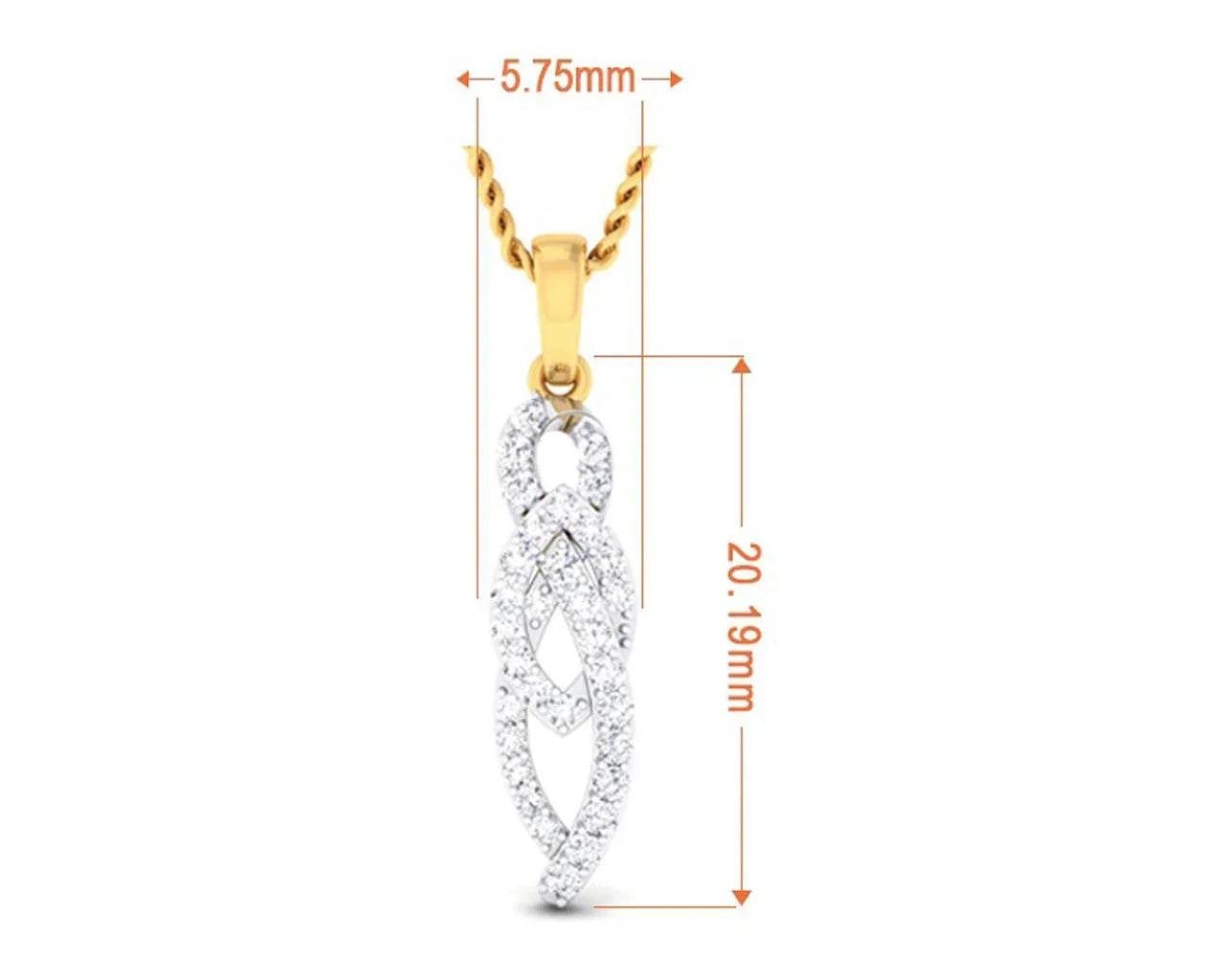 Feni Diamond Pendant in Gold - Jewelslane