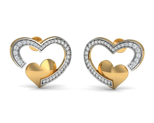 Fiona Diamond Heart Earrings - Jewelslane