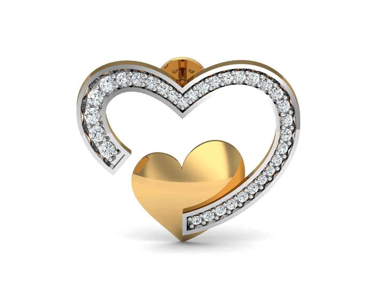 Fiona Diamond Heart Earrings - Jewelslane
