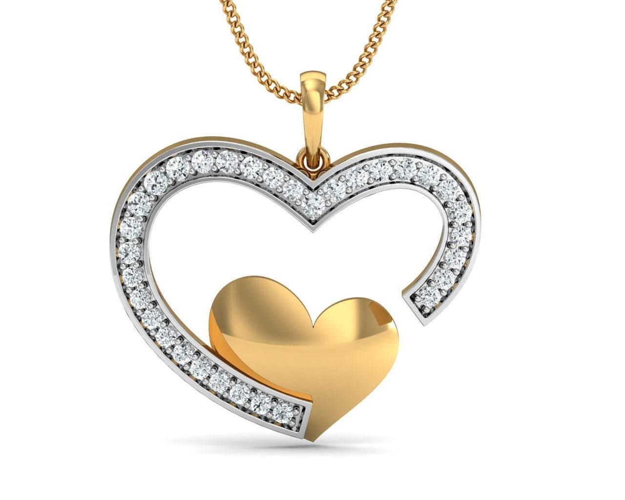 Fiona Diamond Heart Pendant - Jewelslane