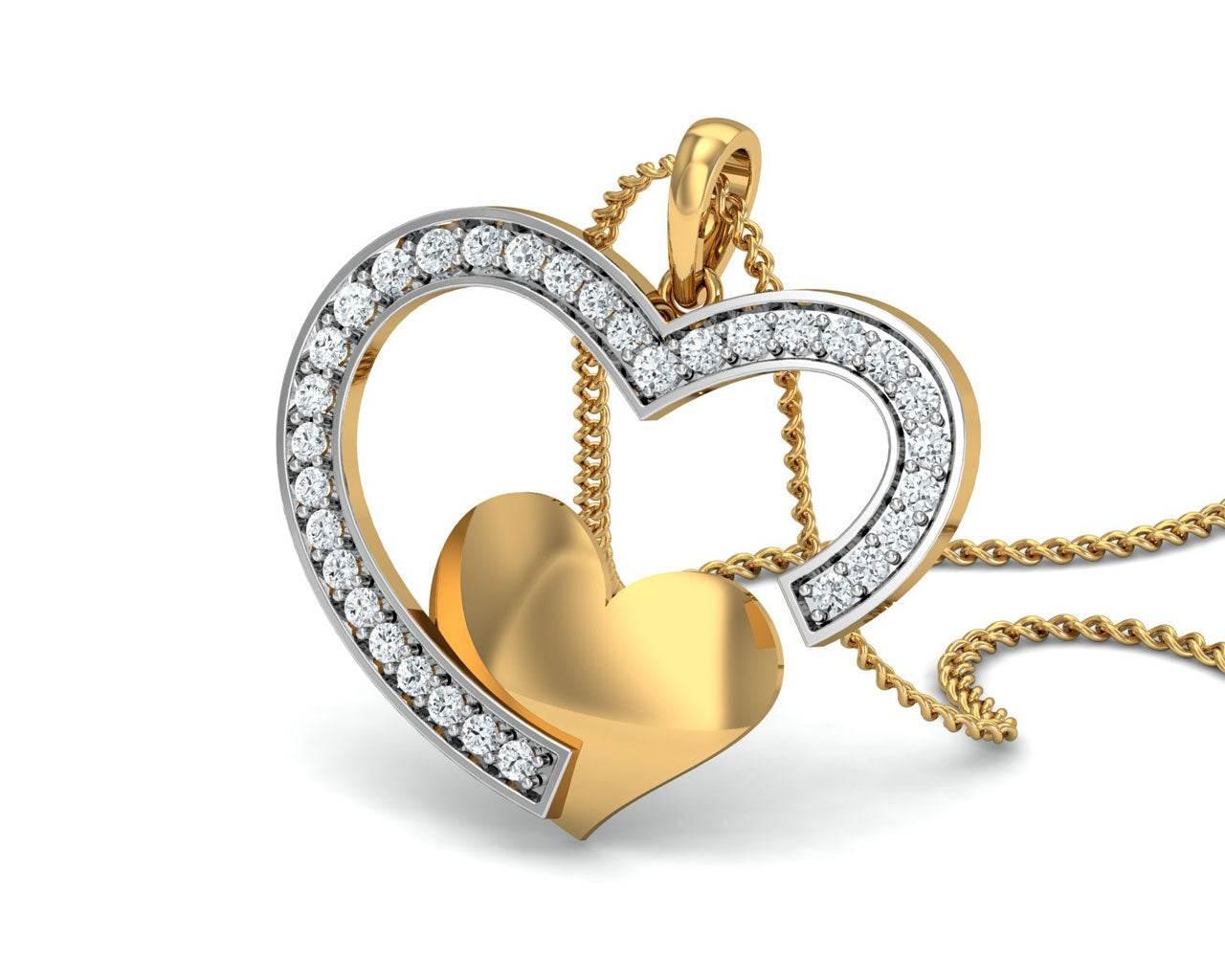 Fiona Diamond Heart Pendant - Jewelslane