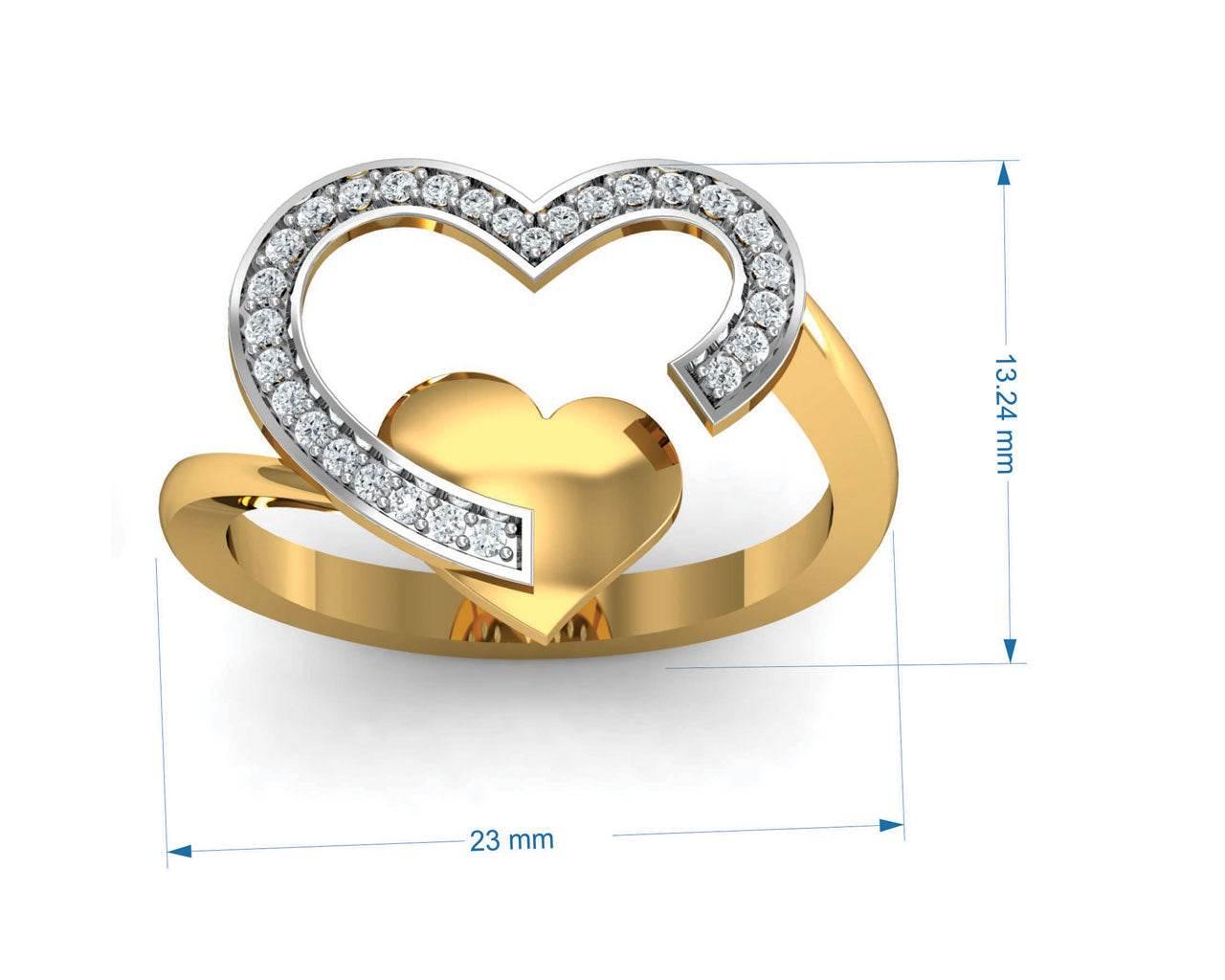 Fiona Diamond Heart Ring - Jewelslane