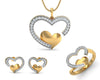 Fiona Diamond Heart Pendant Earrings & Ring Set - Jewelslane
