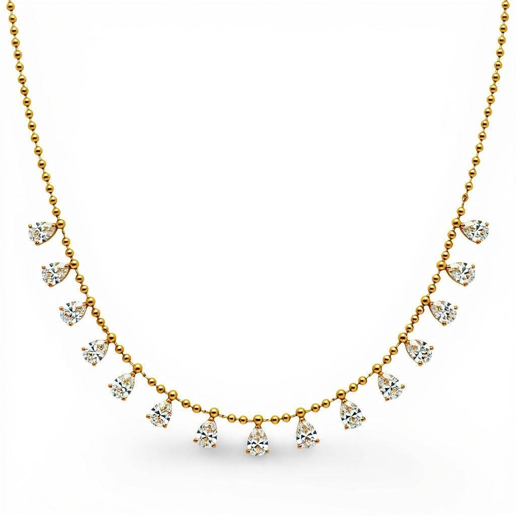 Fiora Lab Grown Diamond Necklace with Pear shape Diamonds - Jewelslane