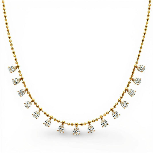 Fiora Lab Grown Diamond Necklace with Pear shape Diamonds - Jewelslane