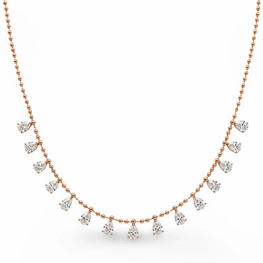 Fiora Lab Grown Diamond Necklace with Pear shape Diamonds - Jewelslane