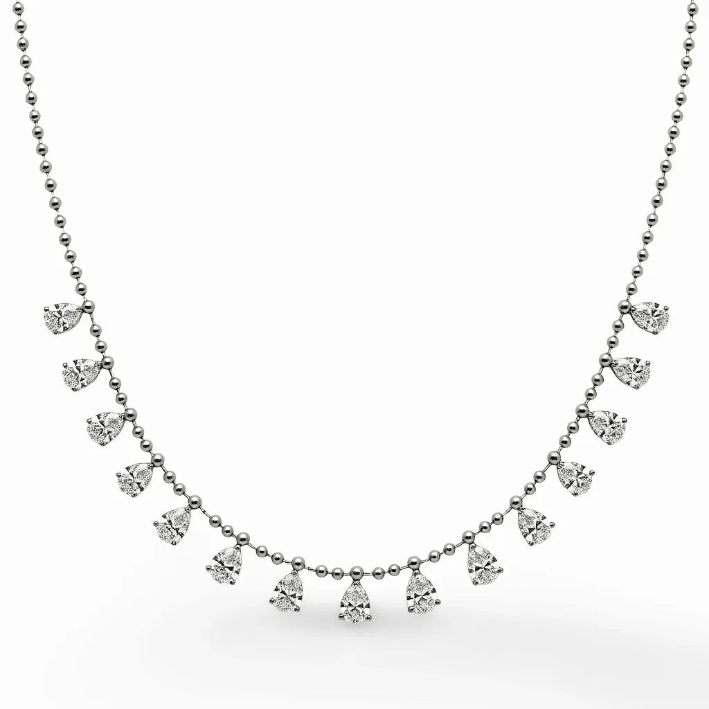 Fiora Lab Grown Diamond Necklace with Pear shape Diamonds - Jewelslane