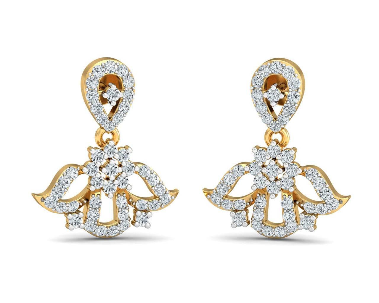 Fiza Diamond Dangle Earrings - Jewelslane
