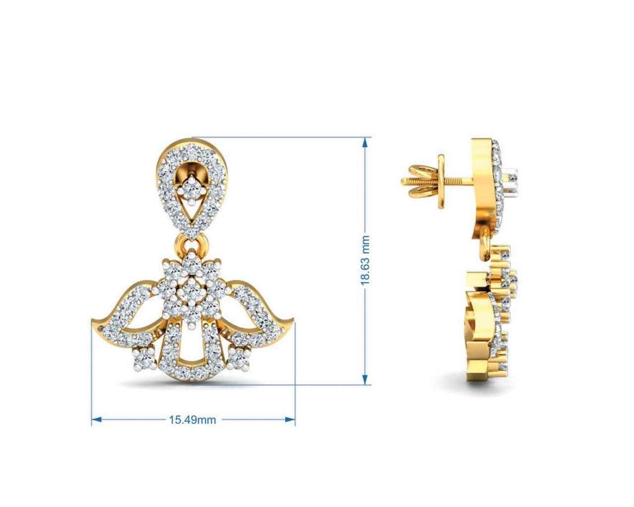 Fiza Diamond Dangle Earrings - Jewelslane