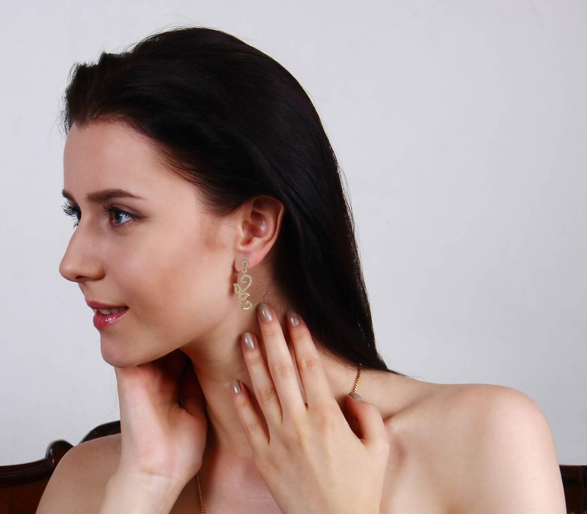 Flor Long diamond Earrings - Jewelslane