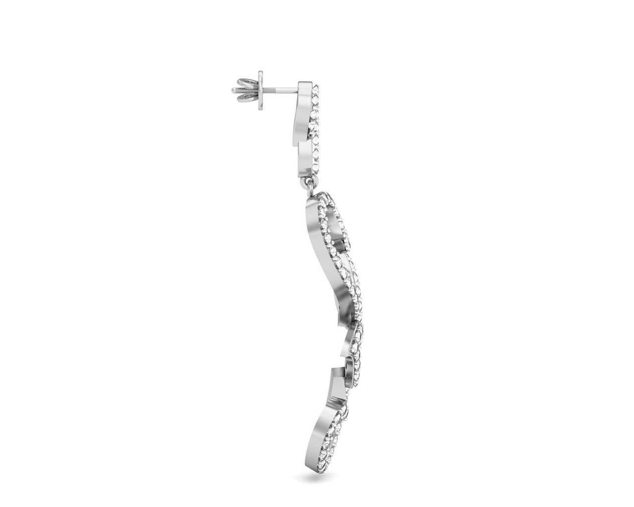 Flor Long diamond Earrings - Jewelslane
