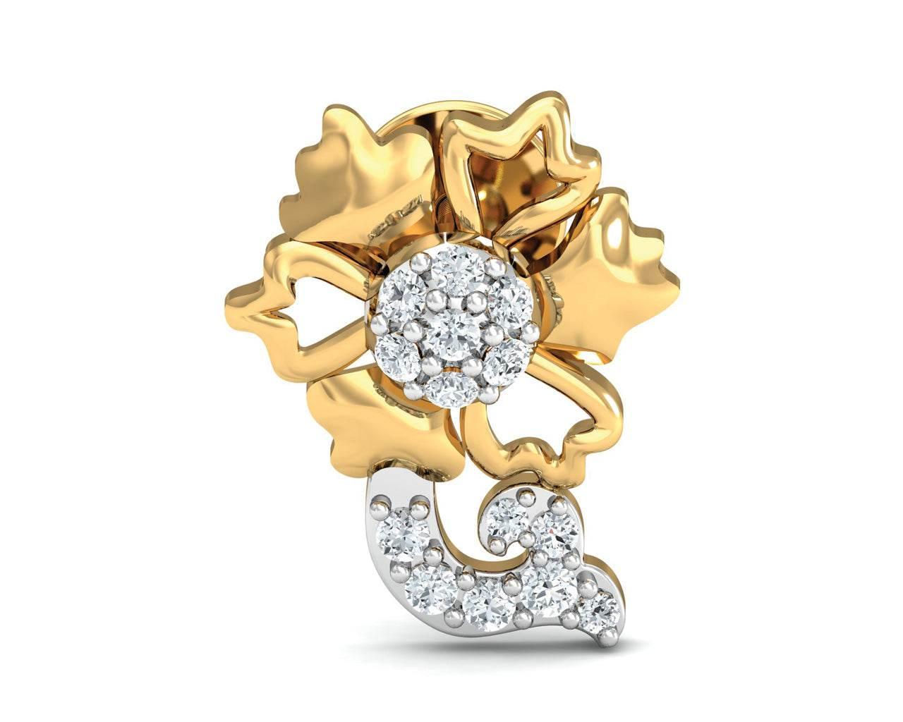 Flora Diamond Earrings in 14k Gold - Jewelslane
