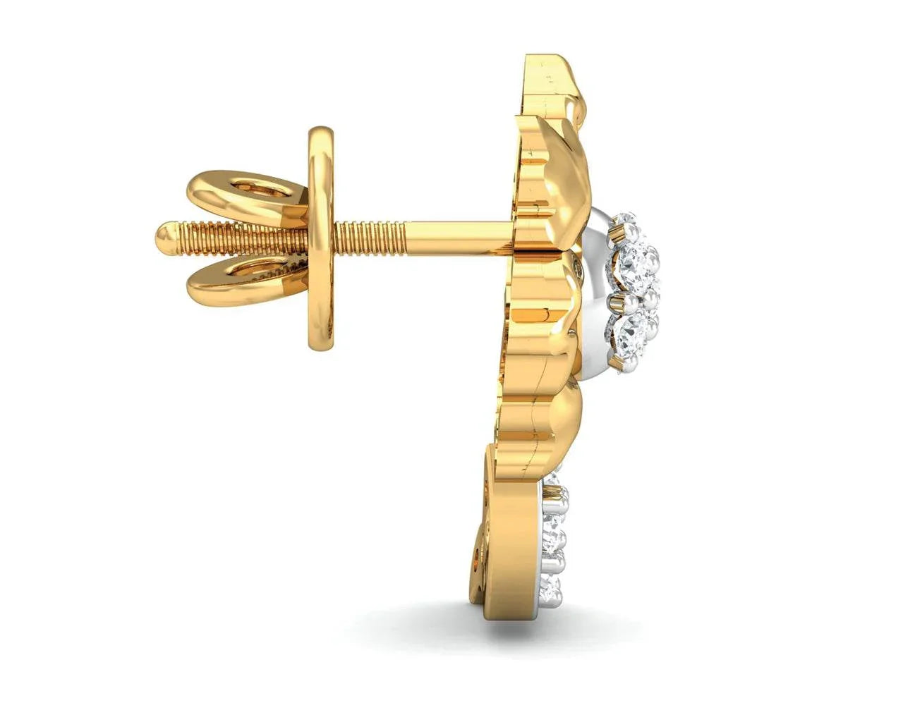 Flora Diamond Earrings in 14k Gold - Jewelslane