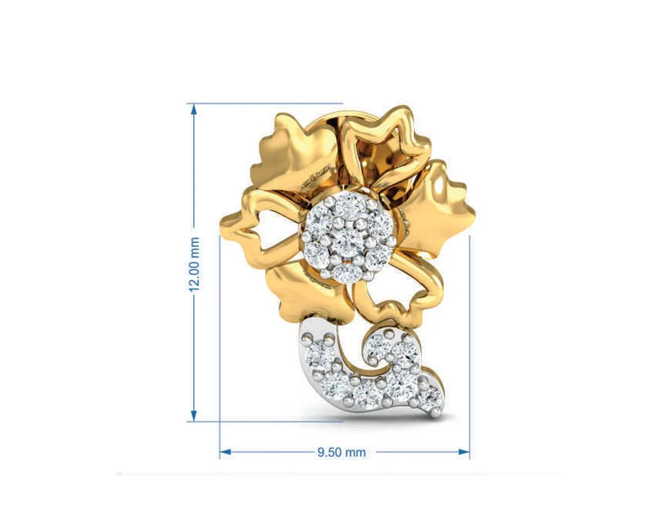 Flora Diamond Earrings in 14k Gold - Jewelslane