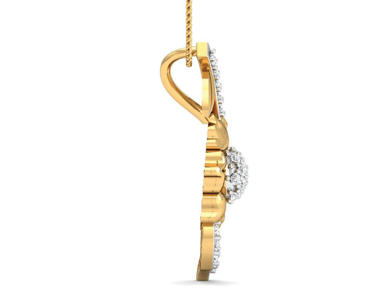 Flora Diamond Pendant in 14k gold - Jewelslane