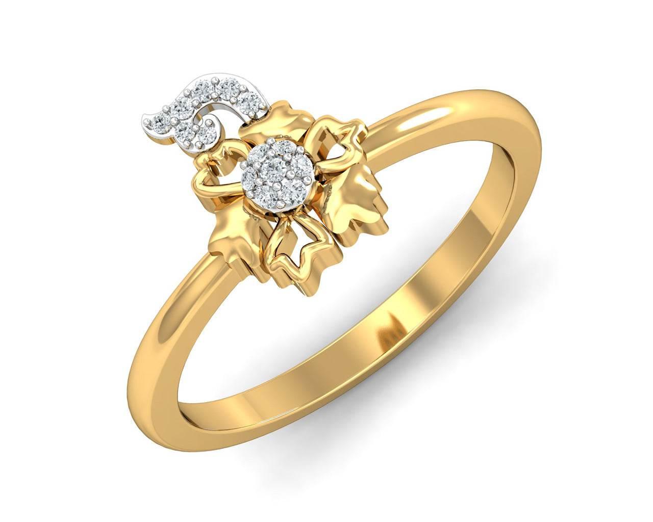 Flora diamond Ring in 14k Gold - Jewelslane