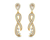 Fraya Long Diamond Danglers in Gold - Jewelslane